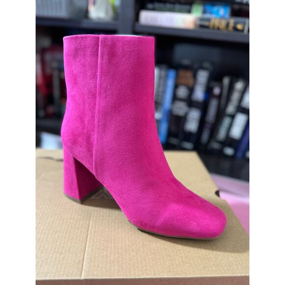 NIB JORYA Womens Fashion Ankle Boots Square Toe Suede Side Zipper Block Heel 6.5 - Picture 5 of 11